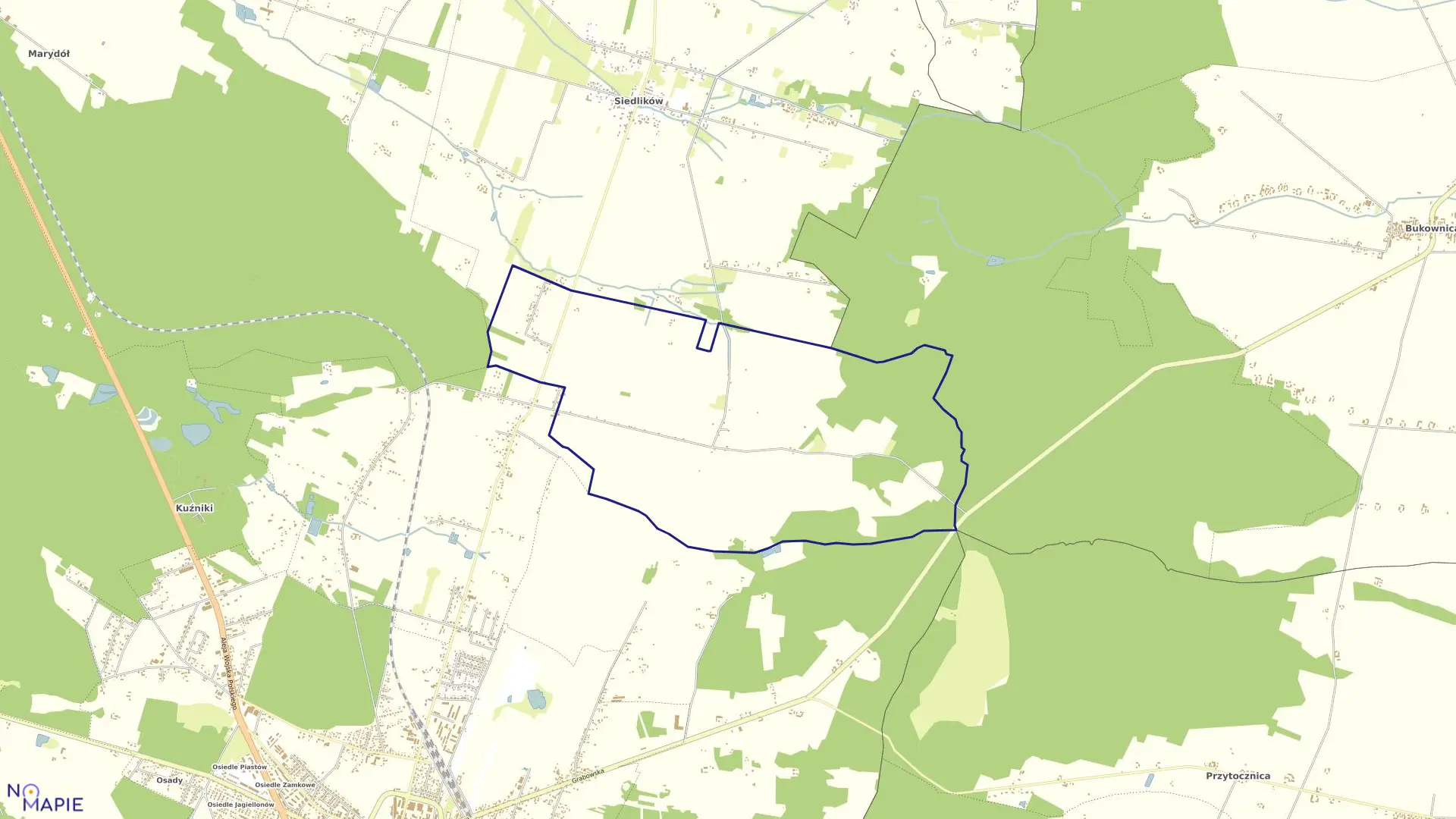 Mapa obrębu ZAJĄCZKI w gminie Ostrzeszów